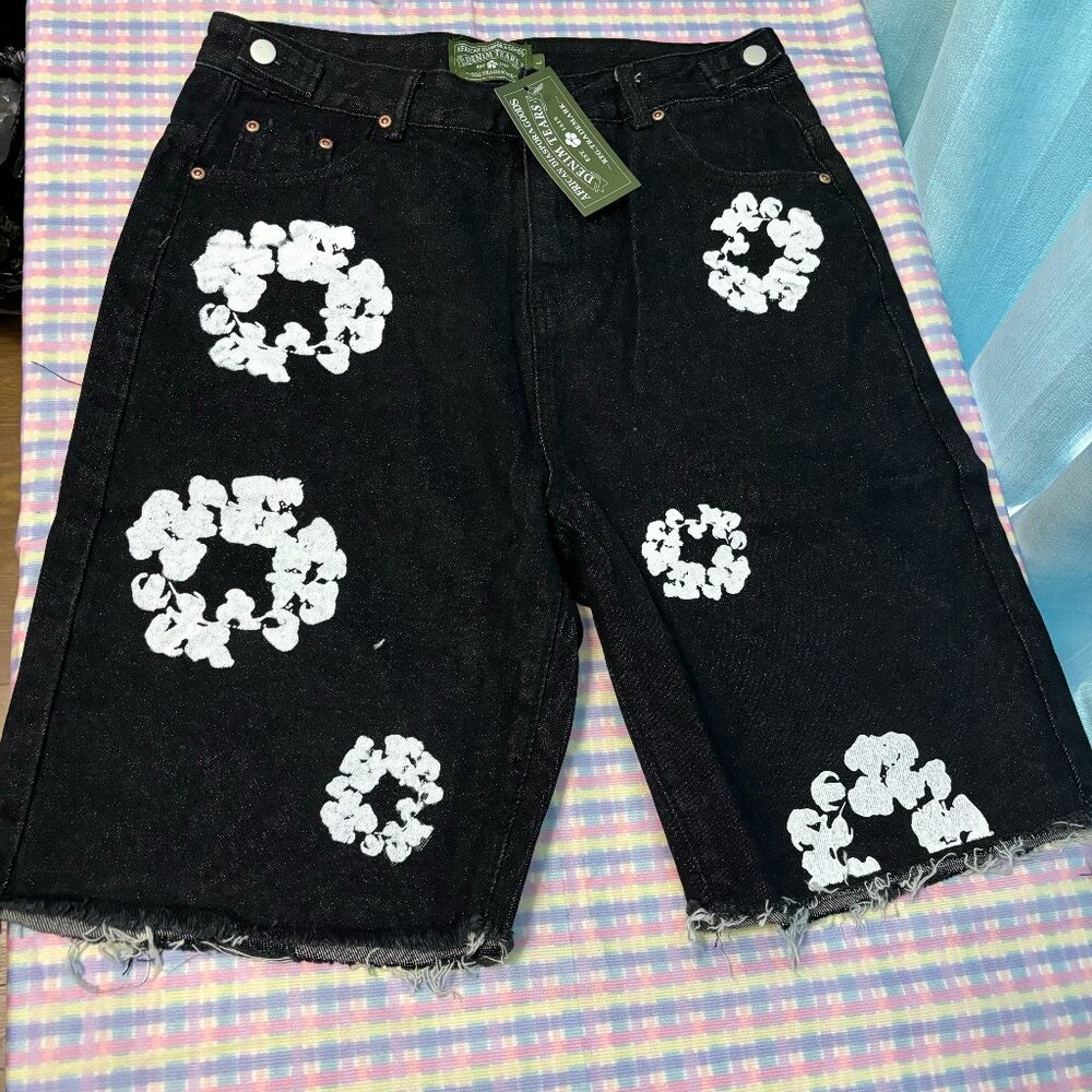 Denim Tears Cotton Wreath Jean Short Black